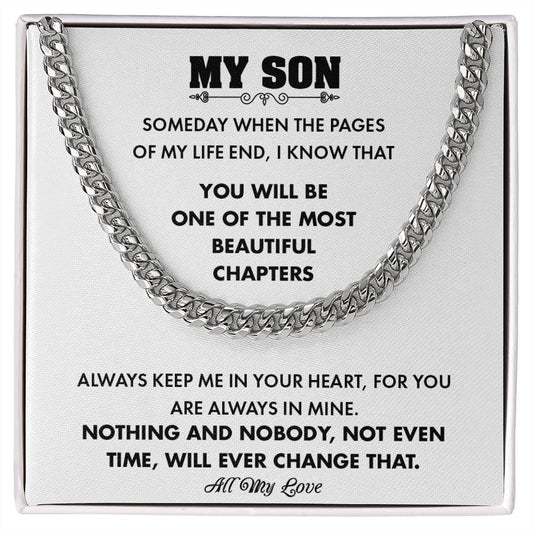 To My Son | Always Keep Me In Your Heart - Cuban Link Chain