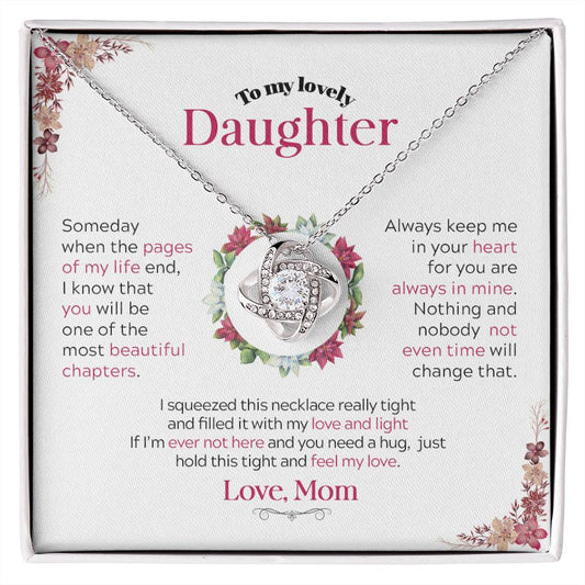 To My Lovely Daughter | Always Keep Me In Your Heart - Love Knot Necklace